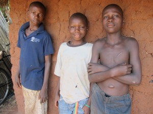 The three boys back at home.